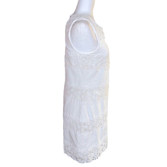 J. Crew White Crochet Floral Lace Stripe Shift Mini Dress - 2 - Picture 9 of 15